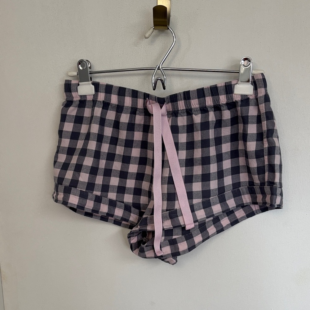Victoria’s Secret Checkered Pink and Black Pajama Shorts